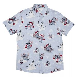 Disney Lilo & Stitch Snow Angel Camp Shirt, Unisex-Small